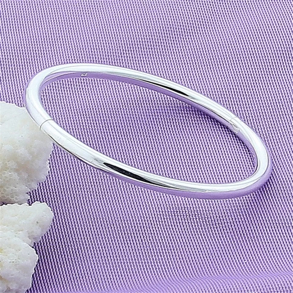 NEW Classic Hinged Bangle Bracelet | 925 Sterling Silver - Picture 4 of 12